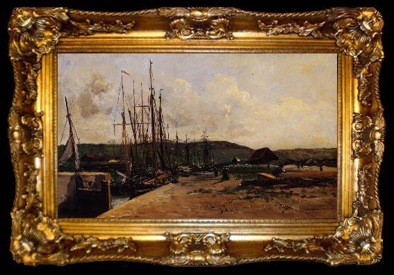 framed  Charles-Francois Daubigny Fishing Port, ta009-2